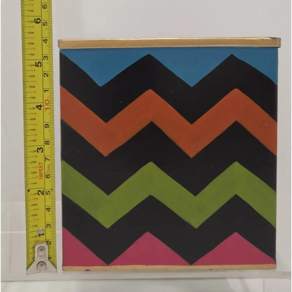 Mackenzie Childs Trampoline Boutique Set Tissue Box/Trinket Tray/ Cotton Box Set